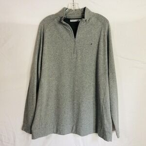 Criquet Pullover Mens 2XL Gray Quarter Zip Mock Neck Long Sleeve Golf Layer